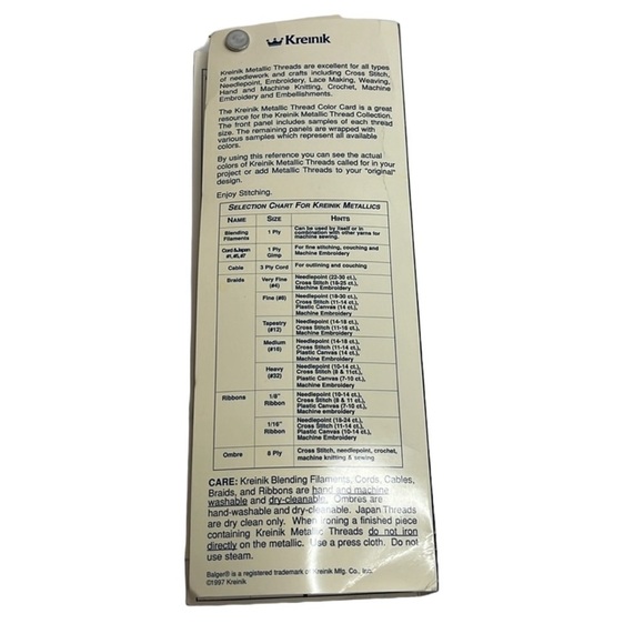 Kreinik Metallics Threads Color Card Japan Threads - Picture 4 of 5